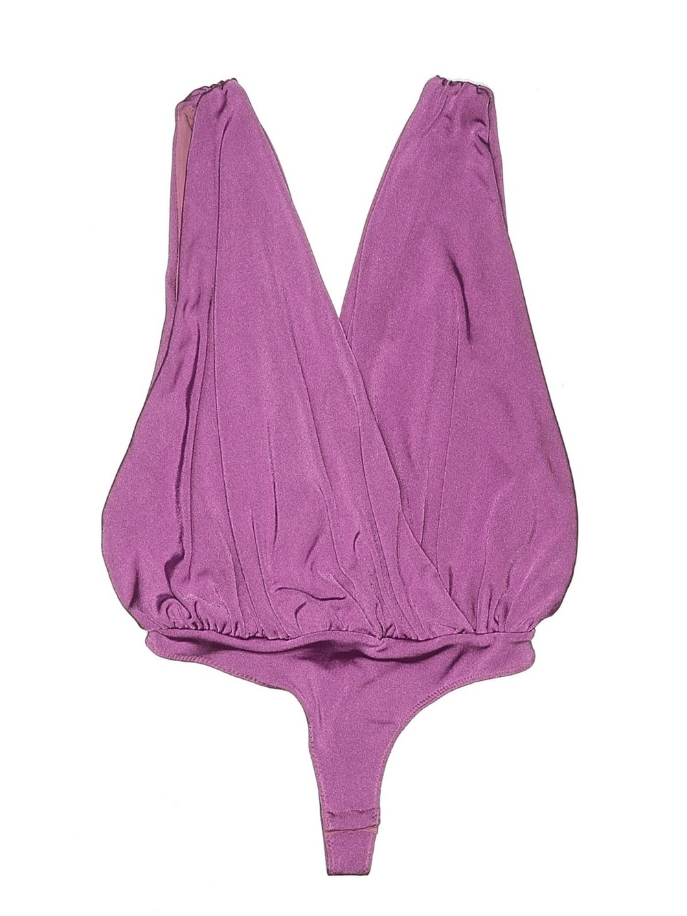Free People Purple Plunge V-Neck Bodysuit